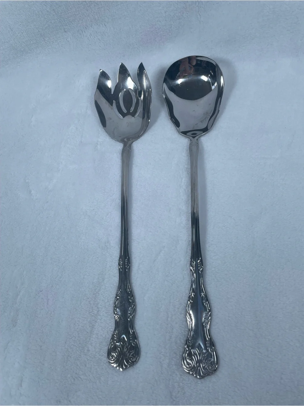 SET OF 2 Reed & Barton Elegante Select Stainless Steel Salad Serving Utensils